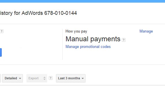 پرداخت دستی هزینه گوگل ادز
