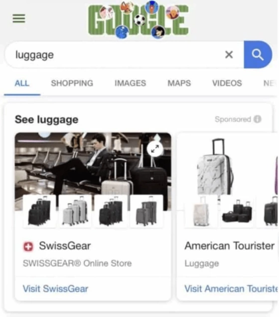 نمونه ای از تبلیغات محصول گوگل