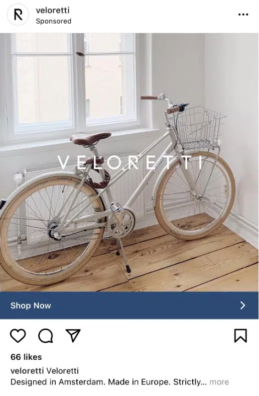 تبلیغ دوچرخه توسط Veloretti